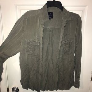 Green boyfriend button up